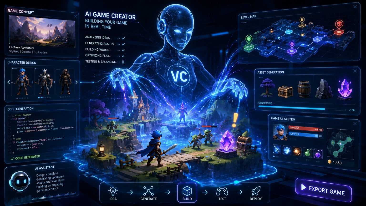 VisionCube AI game creation concept imagery
